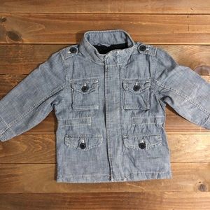 Baby Gap Military Style Lined Denim Jacket